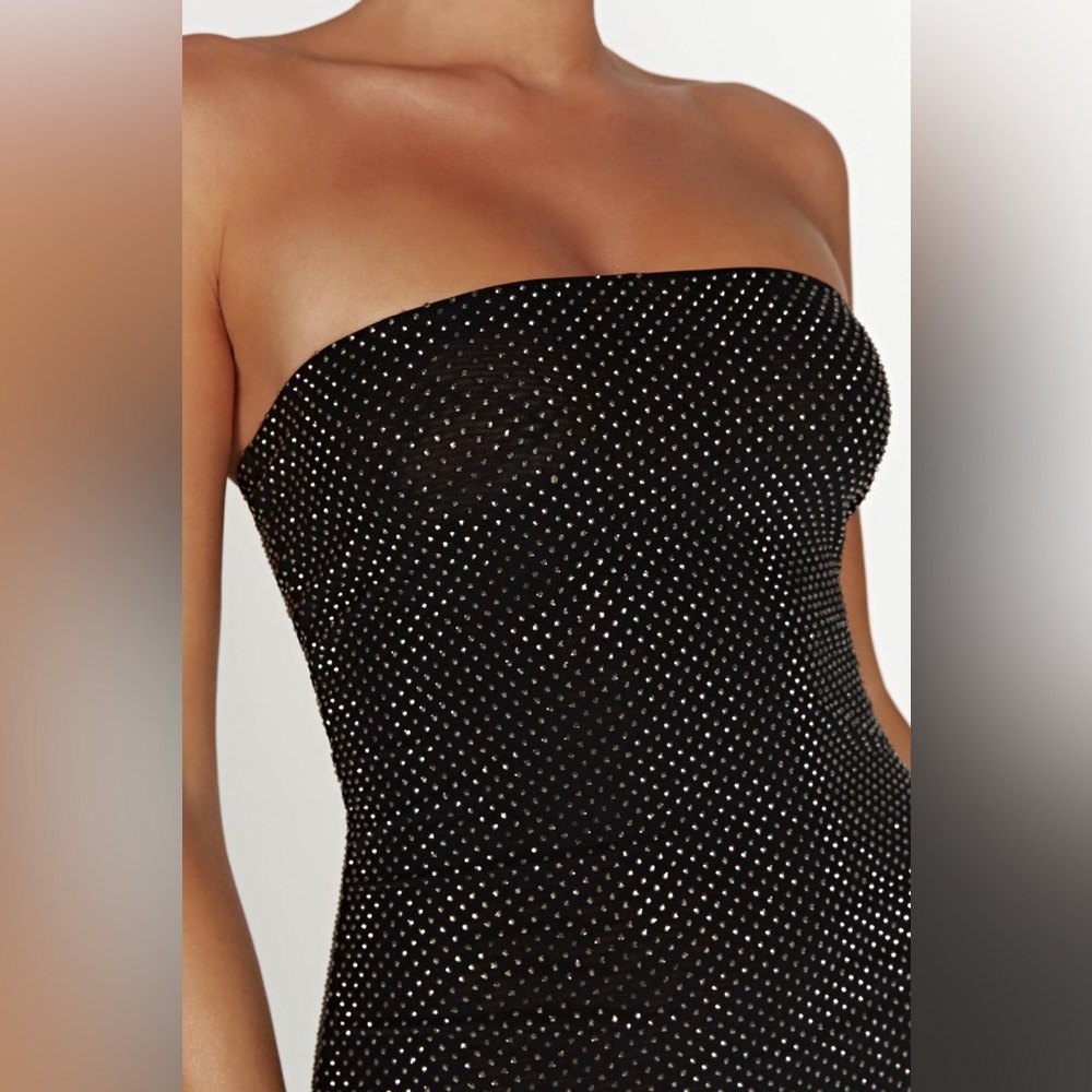 MESHKI Waverly strapless diamante midi dress
- black - Picture 2 of 3